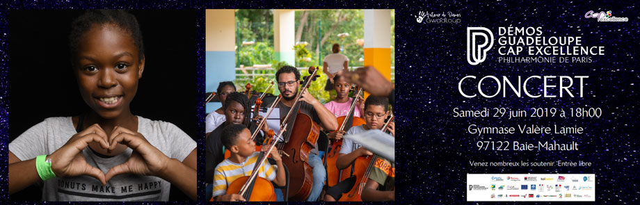 Viuel de présentation du Concert de Démos Guadeloupe, le samedi 29 juin 2019 à 18h au Gymnase Valère Lamie à Baie-Mahault.